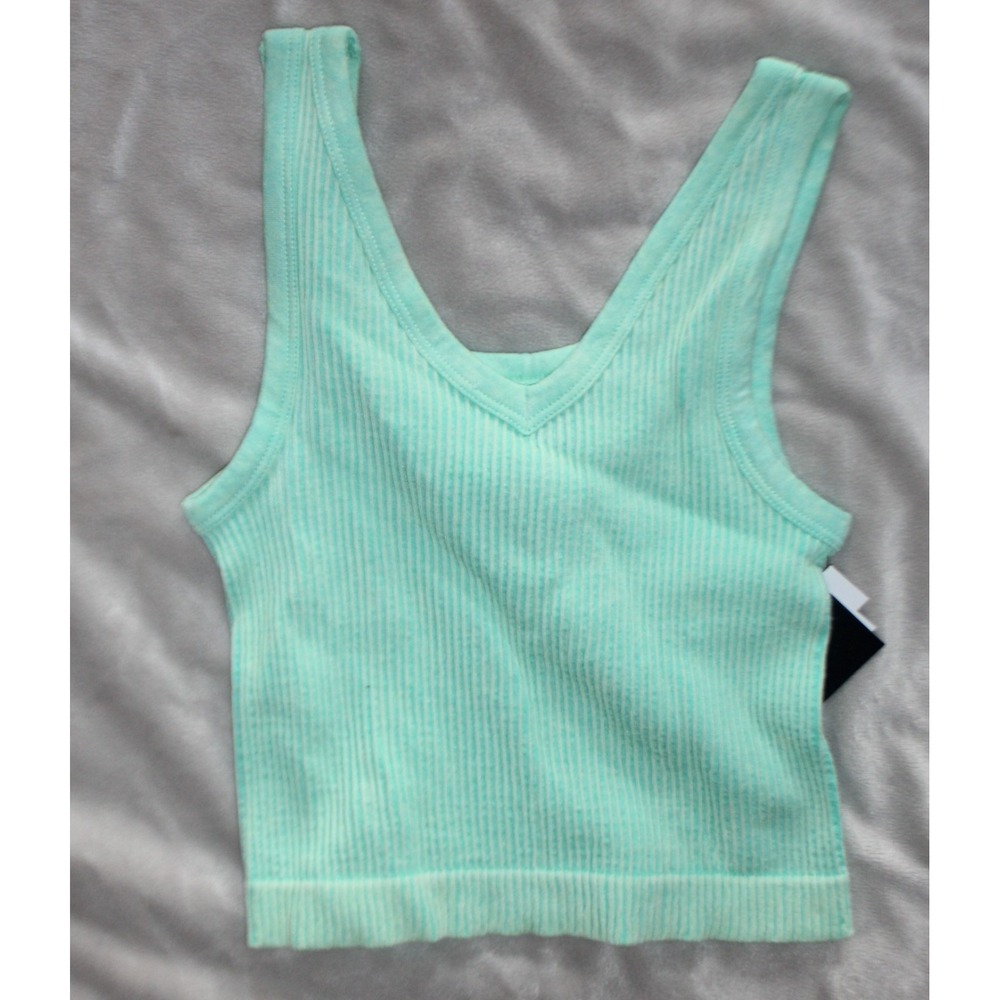 Art Class Girl's V Neck Ribbed Tank Top - Size S 6/7 - "Remote green" NWT